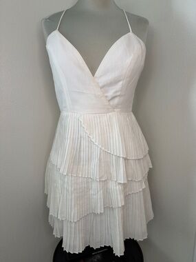 Angel Biba white mini accordion dress small s